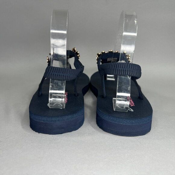 Skechers Cali Mediation Sandals Women's 9 Blue Happy Daisies Toe Post Flip Flops - Picture 5 of 13